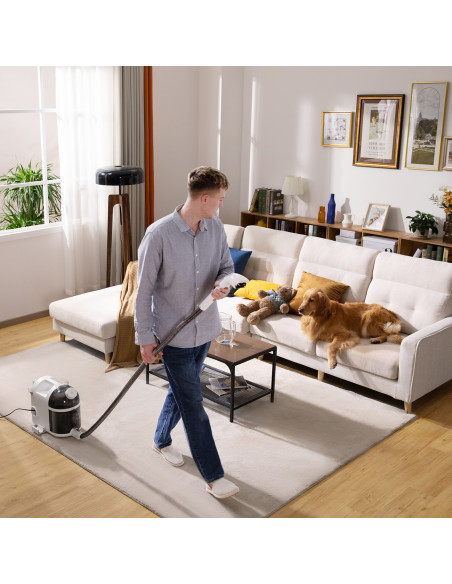 
Giluminio valymo 1900 W garinis valytuvas su garų valymo funkcija B200 - pilkas
