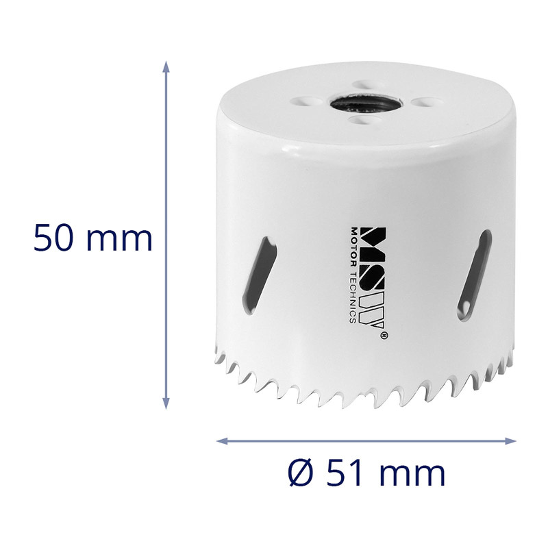 Dviejų metalų skylių pjūklo grąžtas metaliniam medienos plastikui sk. 51 mm