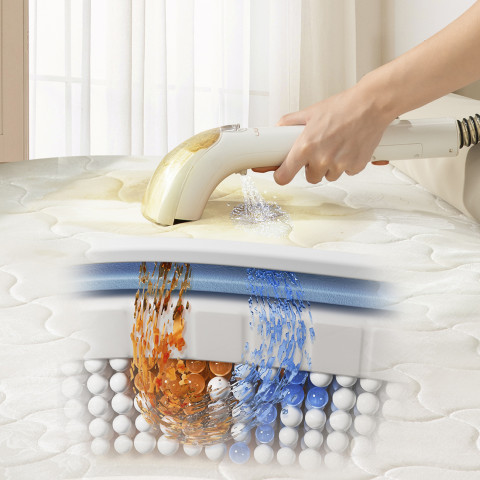 
Giluminio valymo 1900 W garinis valytuvas su garų valymo funkcija B200 + šepetys - baltas
