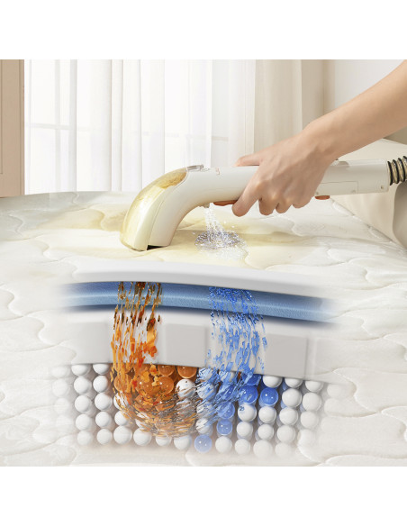 
Giluminio valymo 1900 W garinis valytuvas su garų valymo funkcija B200 + šepetys - baltas
