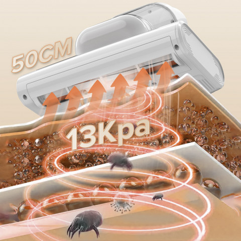 
Čiužinių dulkių siurblys alergiškiems žmonėms, UV + ultragarsinis dulkių erkučių šalinimas, 500 W, M300 - baltas
