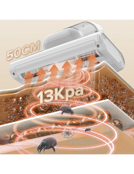 
Čiužinių dulkių siurblys alergiškiems žmonėms, UV + ultragarsinis dulkių erkučių šalinimas, 500 W, M300 - baltas
