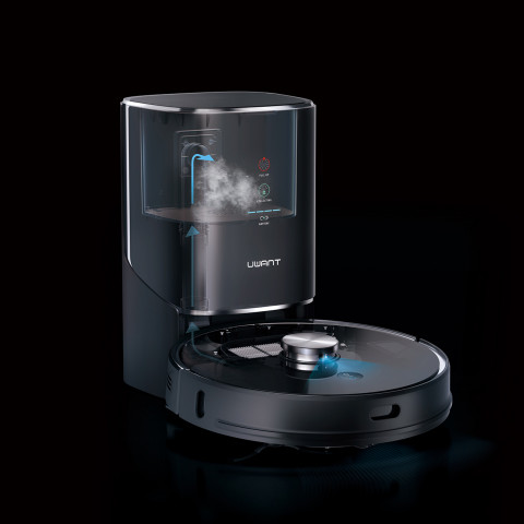 
Robotas dulkių siurblys su šluostės funkcija + įkrovimo ir valymo stotelė U100 - pilkas
