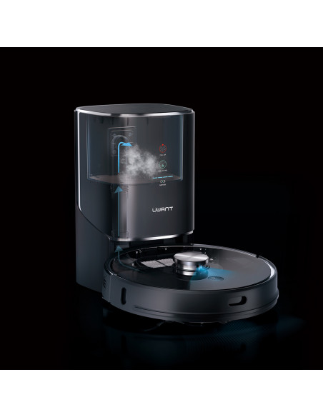 
Robotas dulkių siurblys su šluostės funkcija + įkrovimo ir valymo stotelė U100 - pilkas
