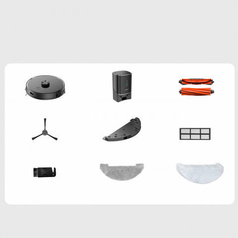 
U100 Lite robotas dulkių siurblys su šluostės funkcija + įkrovimo stotelė - pilkas
