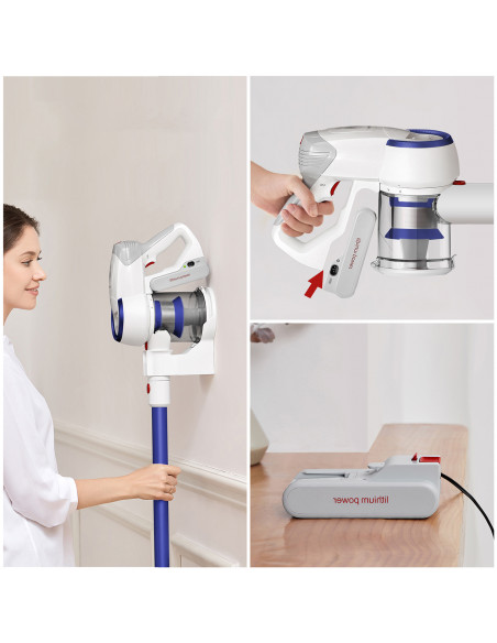 
JIMMY JV53 Lite 425W lengvas belaidis dulkių siurblys – baltas ir mėlynas
