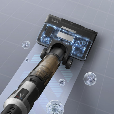 
3 viename belaidis dulkių siurblys, skalbimo mašina, šluota ir šveitiklis JIMMY HW9 300W - juodas ir sidabrinis
