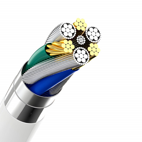 
USB-A 2.1A sieninis įkroviklis + USB-A - microUSB laidas - baltas
