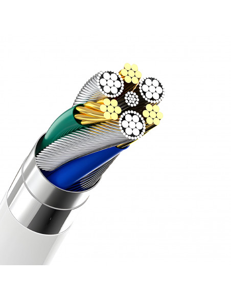 
USB-A 2.1A sieninis įkroviklis + USB-A - microUSB laidas - baltas
