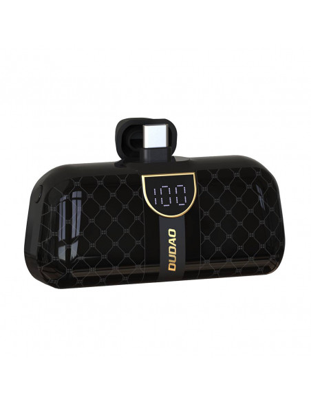 
Mini nešiojamas įkroviklis 5000mAh telefonui, 2x USB-C, juodas
