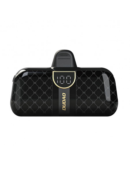 
Mini nešiojamas įkroviklis 5000mAh telefonui, 2x USB-C, juodas
