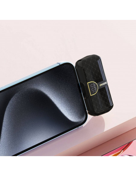 
Mini nešiojamas įkroviklis 5000mAh telefonui, 2x USB-C, juodas
