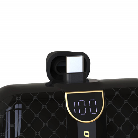 
Mini nešiojamas įkroviklis 5000mAh telefonui, 2x USB-C, juodas
