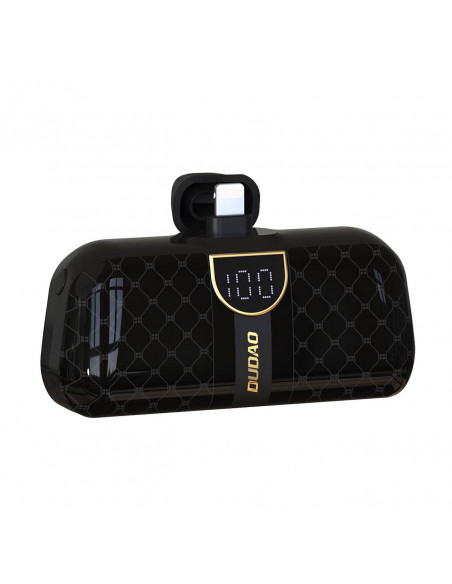 
Mini išorinė baterija, 5000 mAh, skirta „iPhone“ su „Lightning“ ir USB-C laidu, juoda
