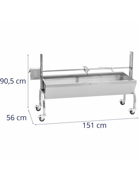 Grilis su anglimis su elektriniu kepsniu paršeliui kepti 13 W 40 kg 137 cm Grilis su anglimis su elektriniu kepsniu paršeliui kepti 13 W 40 kg 137 cm