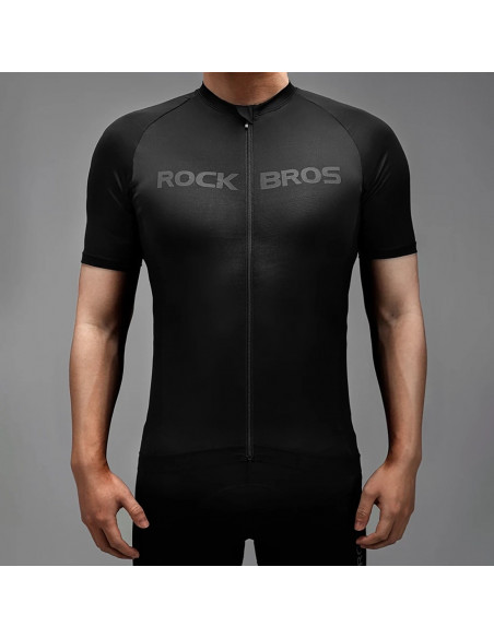 
XXL trumpų rankovių dviratininko marškinėliai – juodi
