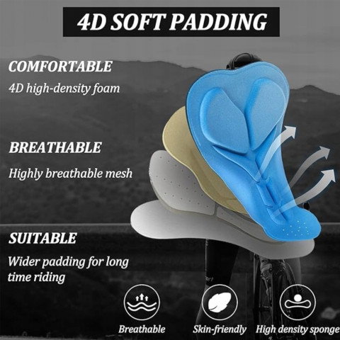 
Dviratininko šortai su dirželiu ir apsauga XL - juodi
