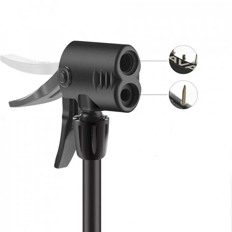 
Universalus koja valdomas dviračio grindų siurblys su manometru – juodas
