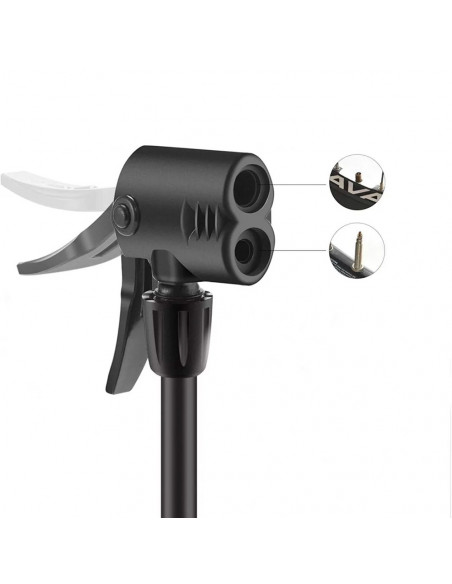 
Universalus koja valdomas dviračio grindų siurblys su manometru – juodas
