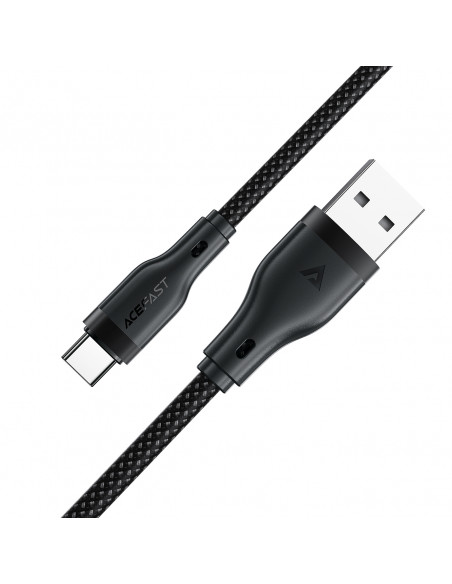 
Lankstus pintas laidas USB-A - USB-C 3A 1,2 m - juodas
