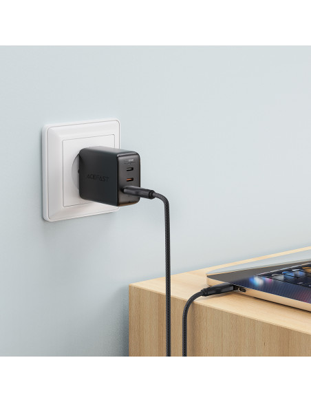 
Lankstus pintas laidas USB-A - USB-C 3A 1,2 m - juodas
