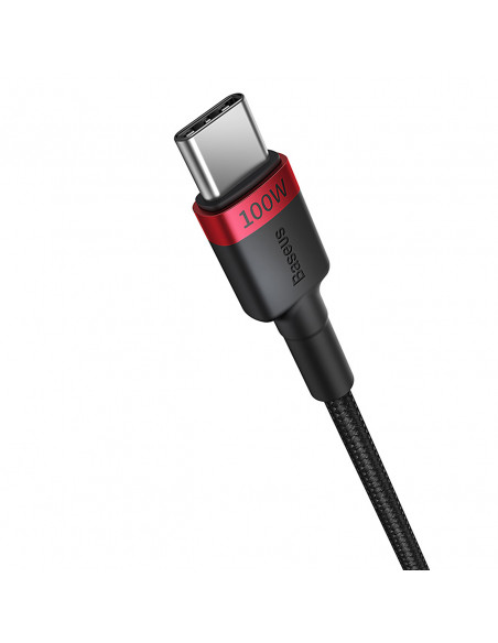 
2x „Cafule USB-C“ – USB-C 100 W 2 m laidas – raudonai juodas ir juodai pilkas
