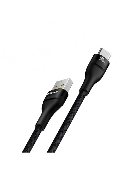 
„Flash 2“ USB-A - USB-C 100 W 2 m kabelis – juodas
