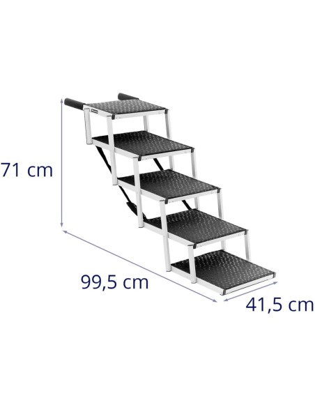 Sulankstomi aliumininiai laiptai šuniui automobiliui, aukštis 71 cm iki 68 kg - 5 laipteliai Sulankstomi aliumininiai laiptai šuniui automobiliui, aukštis 71 cm iki 68 kg - 5 laipteliai