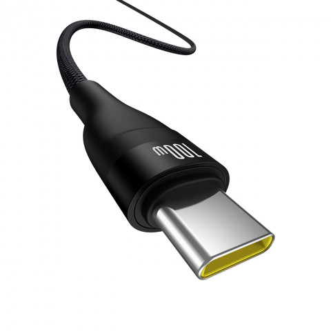 
„Flash 2“ USB-A - USB-C 100 W 2 m kabelis – juodas
