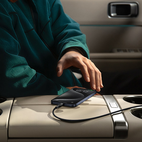 
„Flash 2“ USB-A - USB-C 100 W 2 m kabelis – juodas
