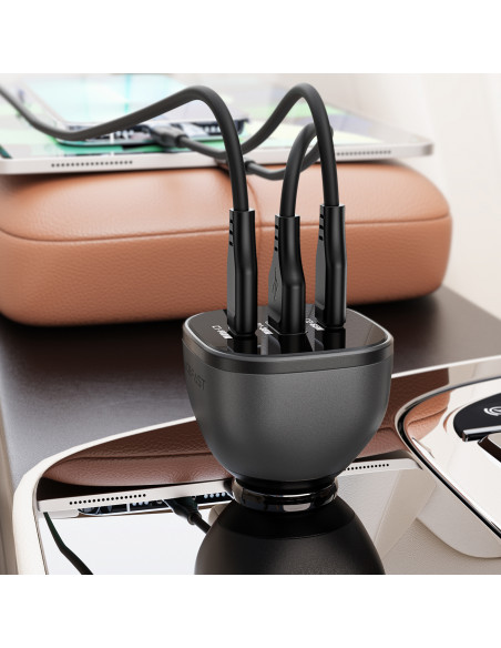 
B14 165W automobilinis įkroviklis 2x USB-C 1x USB-A - juodas
