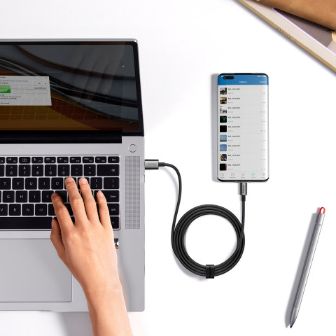 
„Superior“ serijos USB-A - USB-C 100W laidas, skirtas „Huawei Honor“, 1,5 m - juodas
