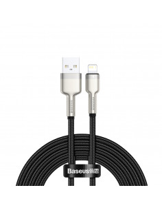 
„Cafule“ serijos metalinis duomenų USB-A - iPhone „Lightning“ 2.4A 1 m laidas - juodas
