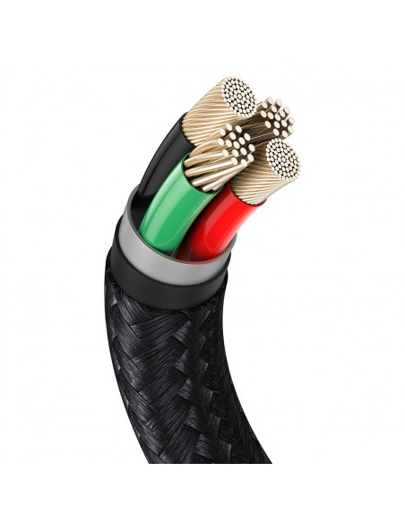 
„Cafule“ serijos metalinis duomenų USB-A - iPhone „Lightning“ 2.4A 1 m laidas - juodas
