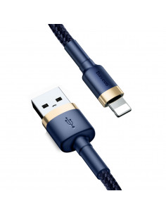 
„Cafule USB-A“ – „iPhone Lightning 2.4A QC 3.0“ laidas, 1 m – mėlynai auksinis
