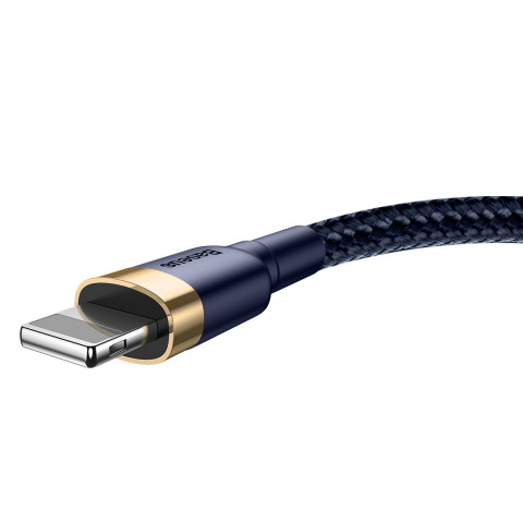 
„Cafule USB-A“ – „iPhone Lightning 2.4A QC 3.0“ laidas, 1 m – mėlynai auksinis
