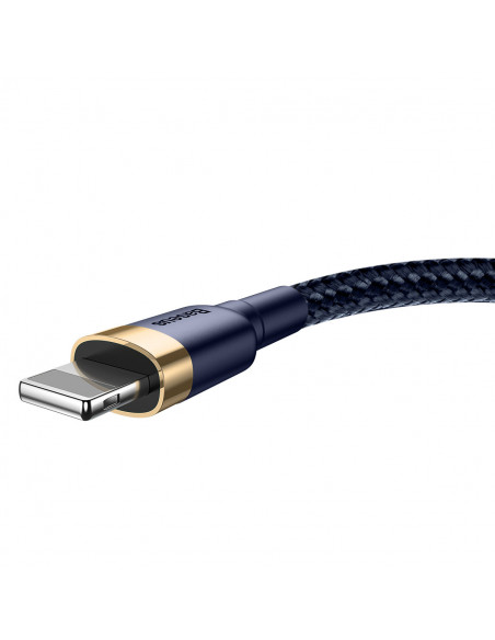 
„Cafule USB-A“ – „iPhone Lightning 2.4A QC 3.0“ laidas, 1 m – mėlynai auksinis
