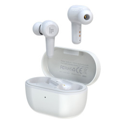Į ausis įdedamos vandeniui atsparios belaidės Bluetooth ausinės Apollo Air + TWS ANC baltos