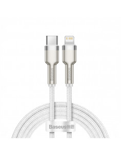 
„Cafule“ serijos metalinis duomenų USB-C – iPhone „Lightning“ 20 W PD laidas 1 m – baltas
