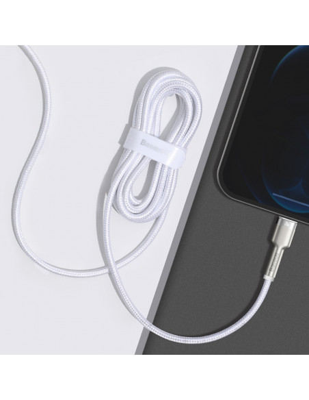 
„Cafule“ serijos metalinis duomenų USB-C – iPhone „Lightning“ 20 W PD laidas 1 m – baltas
