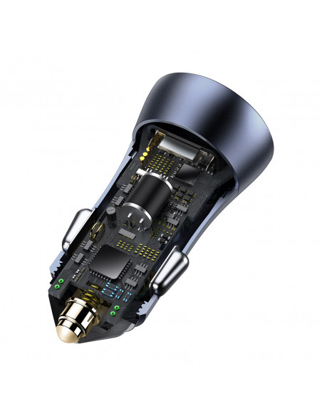 
„Golden Contactor Pro“ 2x USB-A 40W QC SCP FCP AFC automobilinis įkroviklis – pilkas
