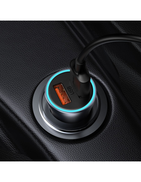 
„Golden Contactor Pro“ 2x USB-A 40W QC SCP FCP AFC automobilinis įkroviklis – pilkas
