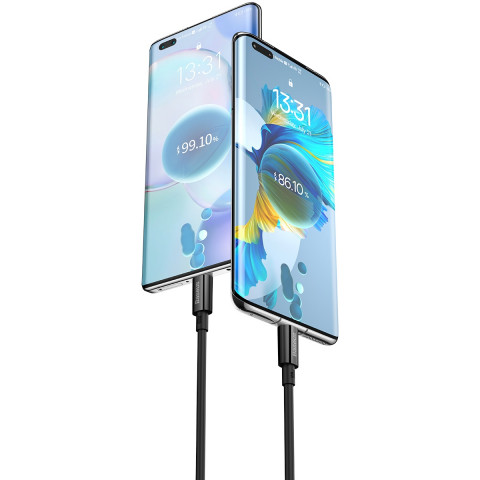 
„Superior“ serijos USB-A - USB-C 100 W 1 m kabelis - juodas
