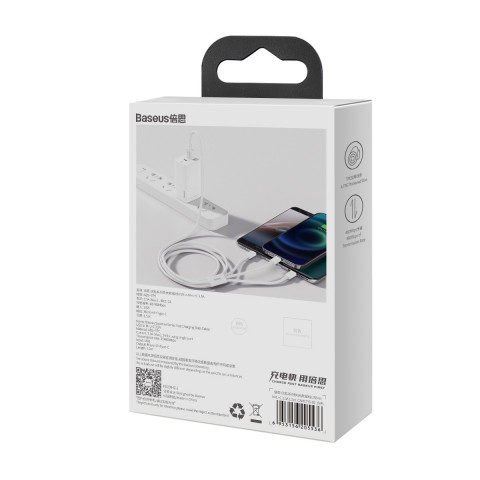 
3in1 laidas Superior Series USB-A - USB-C / Lightning / micro USB 3.5A 1m - baltas
