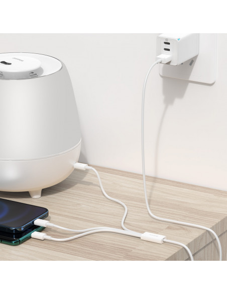 
3in1 laidas Superior Series USB-A - USB-C / Lightning / micro USB 3.5A 1m - baltas
