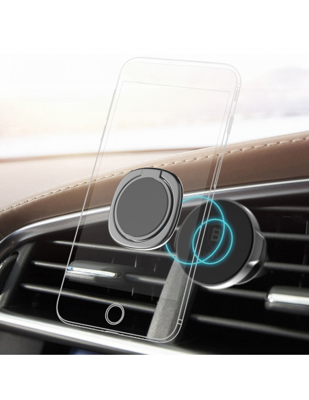 
„Privity“ bevardžio piršto magnetinis telefono laikiklis su stovo funkcija – juodas
