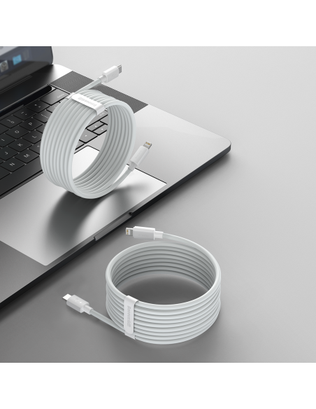 
2x „Simple Wisdom iPhone“ „Lightning“ į USB-C 20W laidas, 1,5 m – baltas
