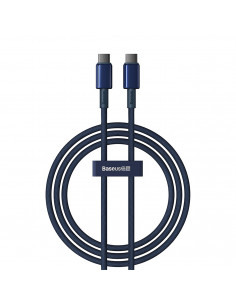 
Volframo aukso spalvos USB-C laidas - USB-C 100W 1m - tamsiai mėlynas
