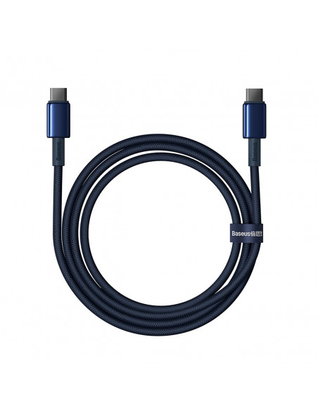 
Volframo aukso spalvos USB-C laidas - USB-C 100W 1m - tamsiai mėlynas
