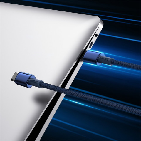 
Volframo aukso spalvos USB-C laidas - USB-C 100W 1m - tamsiai mėlynas
